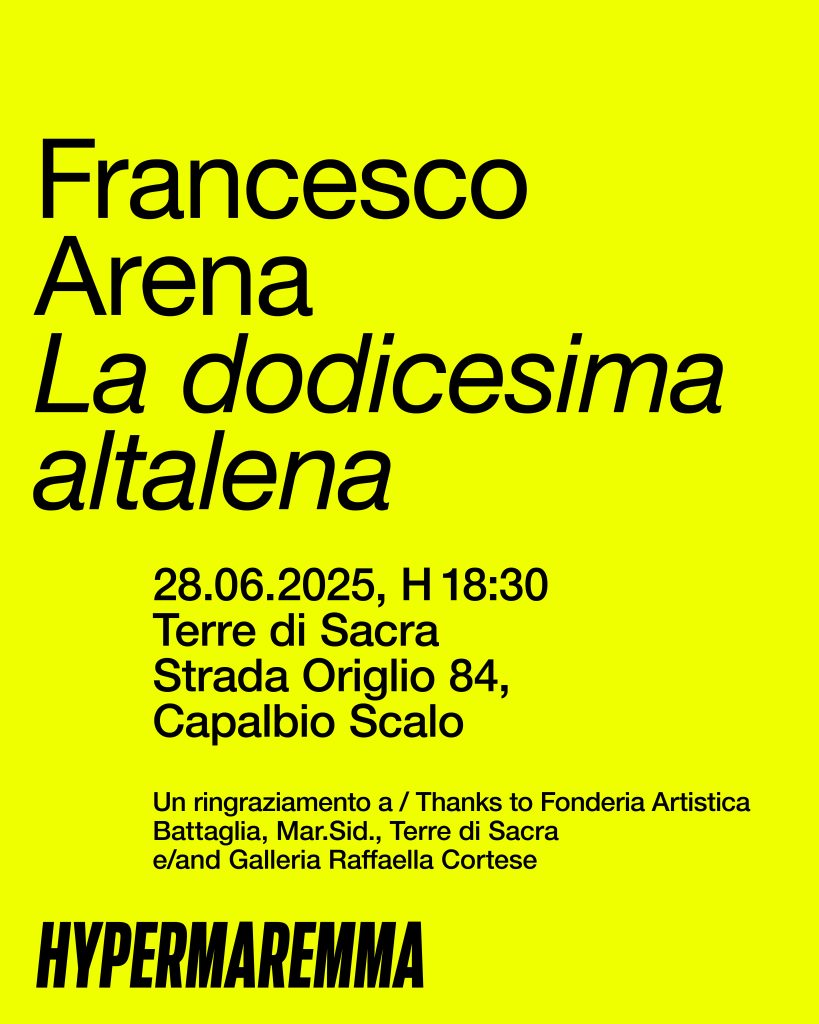 invito Hypermaremma 28, terre di sacra, altalena, Francesco Arena